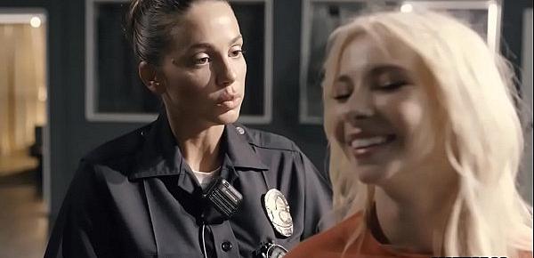  Horny lesbian cop busted sexy blonde and used her pussy